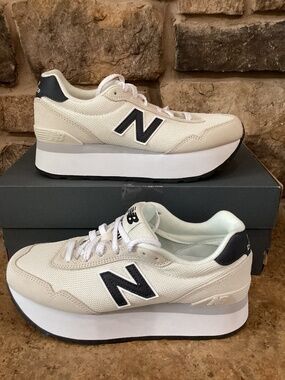 New Balance 515H Womens 8 White Beige Platform Sneaker WL515HAH New In Box